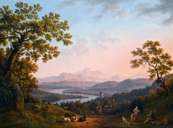 Uitzicht op het Tiberdal met de Sabijnse Bergen